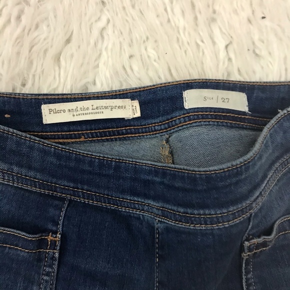 Anthro Pilcro And Letterpress Cropped Jeans Sz 27 - Picture 3 of 4